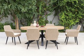 DFS Noella Oval Dining Table & 6 Noella Dining Chairs