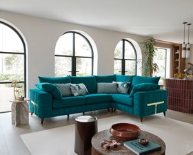 Ted Baker Farringdon 4 Seater Sofa In Velvet Teal, Available Exclusively At DFS