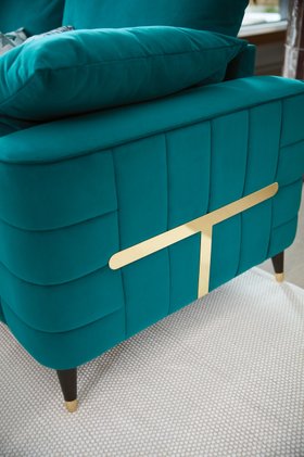 Ted Baker Farringdon 4 Seater Sofa In Velvet Teal, Available Exclusively At DFS