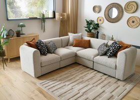 DFS New Sofables Sofa 'So Together' Non Fluted Sofa In Natural Textured Fabric