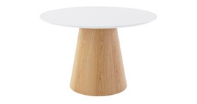 Dwell Terzo Dining Table In Gloss White And Oak, Available Exclusively At DFS