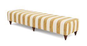 Joules Porthleven Large Bench Stool In Porthleven Stripe Gold, Available Exclusively At DFS