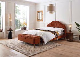 French Connection Belgravia King Bedframe In Belgravia Rust, French Connection Belgravia Ottoman Box In Belgravia Rust