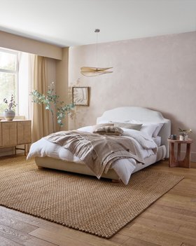 French Connection Battersea King Ottoman In Battersea Chenille, Cream