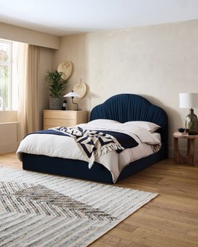 French Connection Belgravia King Bedframe In Belgravia Navy