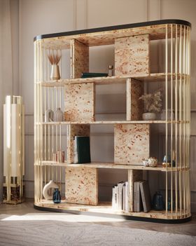 Grace Bookshelf and Columns Floor Lamp by Castro Interiors