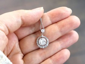 1920s Diamond Halo Pendant