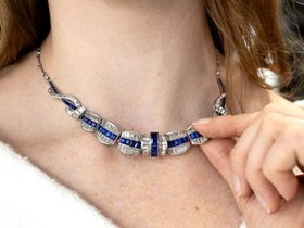 Luxury Sapphire Necklace With Diamonds