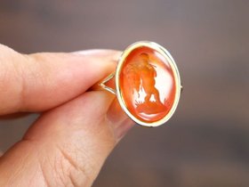 Antique Carved Agate Intaglio Ring