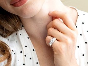 Vintage 3 Stone Diamond Ring in Platinum