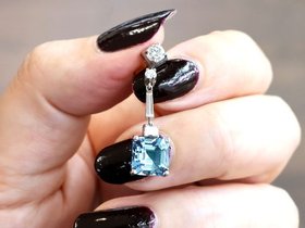 Art Deco Aquamarine Drop Earrings
