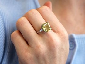 Antique Chrysoberyl Ring in Platinum