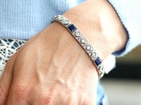 1920s Sapphire Bracelet with Diamonds