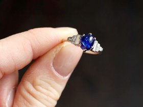 Antique Cabochon Sapphire Ring