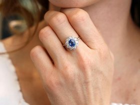 Antique Oval Sapphire and Diamond Ring