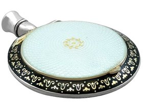 Antique Silver and Enamel Compact and Scent Bottle