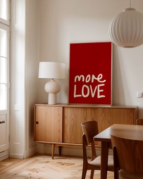 More Love Cherry Red Art Print