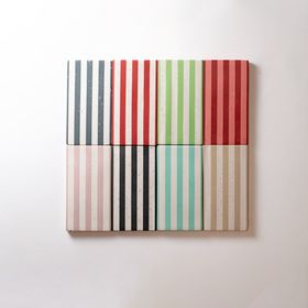 Stripe patterned rectangular trinket trays
