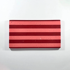 Red and Pink stripe patterned rectangular trinket trays