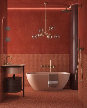 Folio Wall Mounted Bath Mixer In Warm Brass