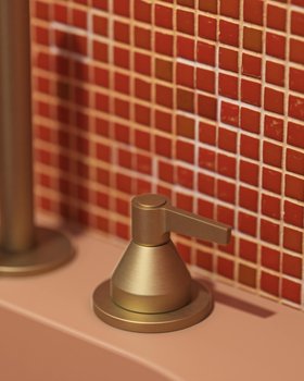 Folio Deck Mounted Basin Tap In Warm Brass