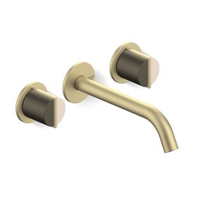 Wall-Mounted Macaron Basin Tap In Warm Brass