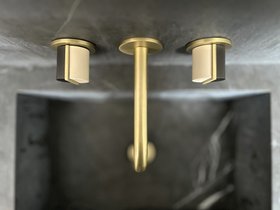 Wall-Mounted Macaron Basin Tap In Warm Brass