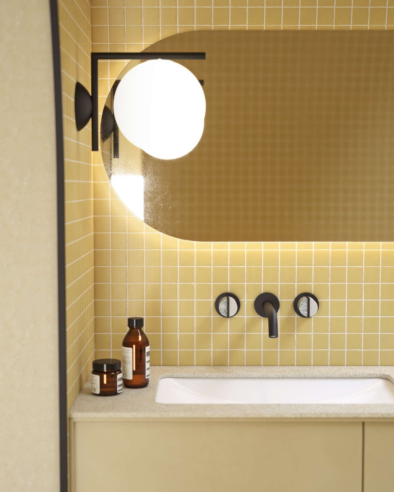 Wall Mounted Basin Tap In Soft Black