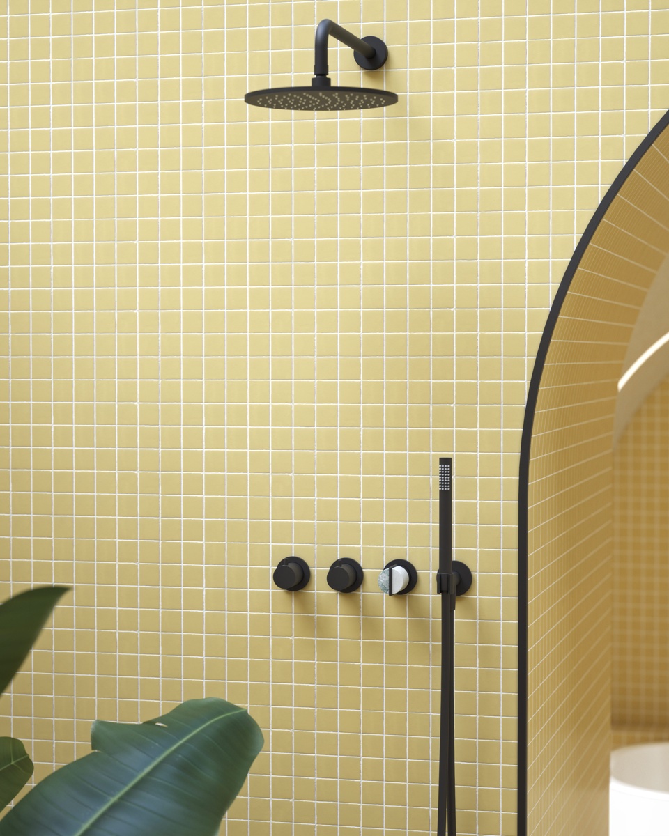 Wall Mounted Shower Mixer In Soft Black
