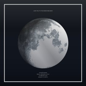 Silver Foil Night Sky Moon Phase Print, 40x40cm