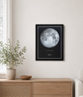 Night Sky Moon Phase Print with a black frame