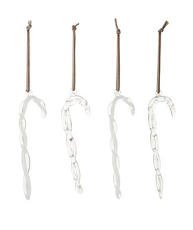 The White Company Set Of 4 Glass Candy Cane Decorations £20