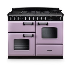 Classic Deluxe 110cm dual fuel range cooker in Heather with Chrome trim (offset configuration)