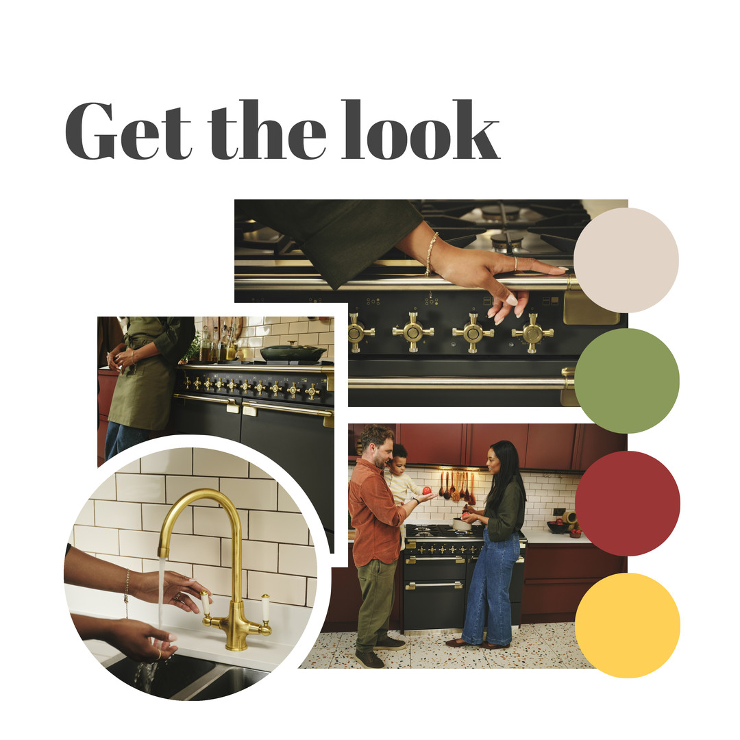 Elise Luxe 110cm dual fuel range cooker in Slate with Antique Brass trim