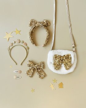 Sequin Bow Fluffy Bag