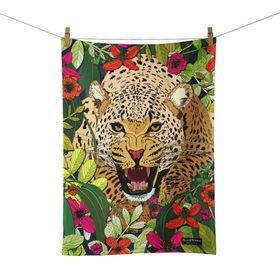 Tea Towel Cotton Wild Cat Leopard