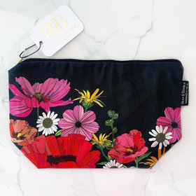 Large Summer Poppies Floral Cosmetic Bag / Travel Pouch