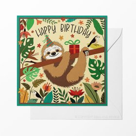 Cute Sloth Unisex Children's Birthday Card