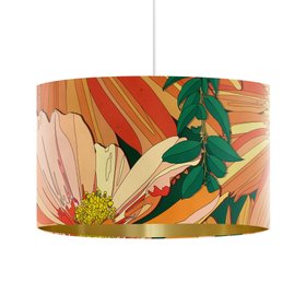 Velvet Lampshade Orange Sunflowers