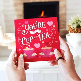 You're My Cup Of Tea Red Valentine's Card
