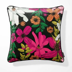 Vivid Garden Blooms Velvet Cushion