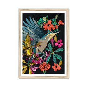 Cherry Blossom Birds Nuthatch Fine Art Print