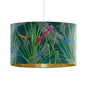 Velvet Lampshade Tropical Dragonflies Grass