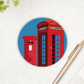 Telephone and Post Box London Coaster