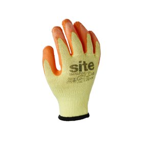 Site Latex & polycotton Orange & yellow Builder's gloves