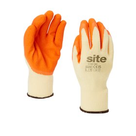Site Latex & polycotton Orange & yellow Builder's gloves