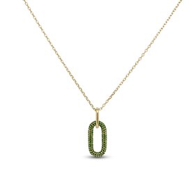 Pave Oval Sparkle Necklace Gold