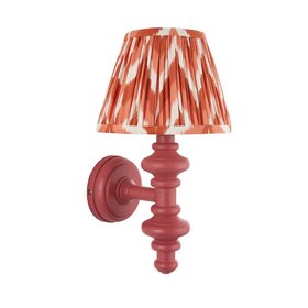 Carnaby Pink Clay Wall Light With Zigzag Shade In Apricot
