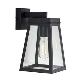 Endon Lymington Outdoor Wall Light in Textured Black and Clear Glass CO