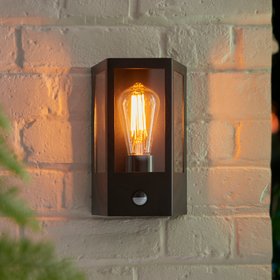 Endon Huntington Wall Light in Matt Black and Clear Glass 2